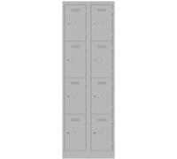 Bisley Steel Locker 4 Doors 2 nests Combination Lock M3 600 x 450 x 1,800 mm Light Grey