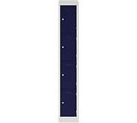 Bisley Steel Locker 4 Doors Pad lock 300 x 450 x 1,800 mm Light Grey, Oxford Blue