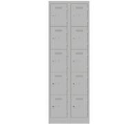 Bisley Steel Locker 5 Doors 2 nests Pad lock 600 x 450 x 1,800 mm Light Grey