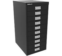 Bisley Steel Multi Drawer Cabinet 10 Drawers 279 x 380 x 590 mm Black