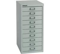 Bisley Steel Multi Drawer Cabinet 10 Drawers 279 x 380 x 590 mm Grey