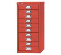 Bisley Steel Multi Drawer Cabinet 10 Drawers 279 x 380 x 590 mm Red