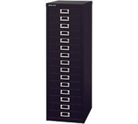 Bisley Steel Multi Drawer Cabinet 15 Drawers 279 x 380 x 860 mm Black