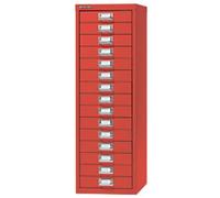 Bisley Steel Multi Drawer Cabinet 15 Drawers 279 x 380 x 860 mm Red