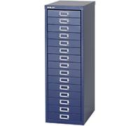 Bisley Steel Multi Drawer Cabinet 15 Drawers Blue 279 x 380 x 860 mm Blue