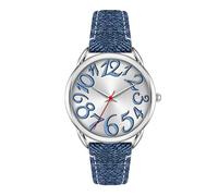 Bisley Women Watch Big Arabic Numbers Dial Easy to Read Watch, Blue, casual