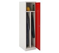 Bisley Workwear Police Steel Locker 1 Doors 1 nest Key lock 600 x 600 x 1,800 mm Light Grey, Cardinal Red