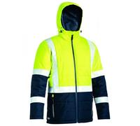 Bisley Workwear UKBJ6929HT_TT04 Puffer Jacket Two Tone Hi-Vis Long Sleeve Taped - Yellow/Navy, M