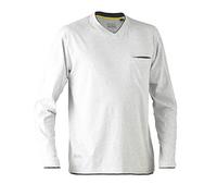 Bisley Workwear UKBK6933_BGGY Flex & Move Cotton Rich T-Shirt V-Neck Long Sleeve - Grey Marle, S
