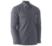 Bisley Workwear UKBS6144_BCCG Flex & Move Utility Shirt 145GSM Long Sleeve - Charcoal, 2XL