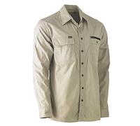 Bisley Workwear UKBS6144_BSTN Flex & Move Utility Shirt 145GSM Long Sleeve - Stone, 2XL