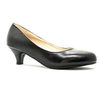 Bismaa Ladies Womens Low Kitten Heel Work Court Evening Dress Girls Shoes Pumps UK Size 3-8 (Black Matte, Numeric_6)