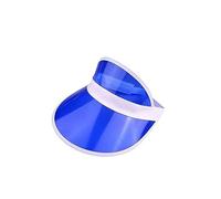 Bismaa Unisex 80s Style Retro Neon Sun Visor - Womens Golf Visor Hat for Sports Fancy Dress UK, Blue-1-