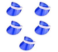Bismaa Unisex 80s Style Retro Neon Sun Visor - Womens Golf Visor Hat for Sports Fancy Dress UK, Blue-5-