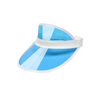 Bismaa Unisex 80s Style Retro Neon Sun Visor - Womens Golf Visor Hat for Sports Fancy Dress UK, Sky Blue-1-