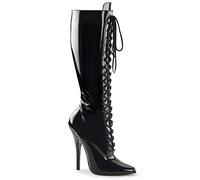 Bismaa® Women's Knee High Stiletto Heel Boots, Ladies Lace up High Heel Pointed Toe Party Long Shoes Boot With Side Zip Closure Size 3-12 UK