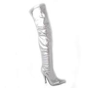 Bismaa Womens Ladies Sexy Thigh High Kinky Fetish Over The Knee Stiletto Heel Full Side Zip Boots Size UK 3-12