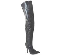 Bismaa Womens Ladies Sexy Thigh High Kinky Fetish Over The Knee Stiletto Heel Full Side Zip Boots Size UK 3-12 (10 UK, Black Matte, numeric_10)