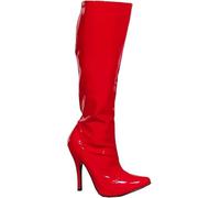 Bismaa® Women's Sexy Knee High Fetish Stiletto Heel Boots, Ladies Full Side Zip Pointed Toe Party Long Shoes Boot (Red Patent, uk_footwear_size_system, adult, women, numeric, medium, numeric_9)