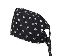 BISMAADH 100% Cotton Sikh Religious Khanda Printed Patka Durag Skull Cap - Black - One Size