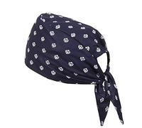 BISMAADH Bamboo Cotton Sikh Symbol Khanda Printed Patka Durag Headcover Skull Cap Beanies, Blue, One size