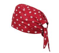 BISMAADH Bamboo Cotton Sikh Symbol Khanda Printed Patka Durag Headcover Skull Cap Beanies, Maroon, One size