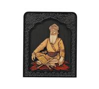 BISMAADH Handicraft Wooden Photo Frame Showpiece Specially Use for Table Top And Car-Dashboard,Home Decor, Pooja Room, Temple & House Warming Gift Purpose (Baba Deep Singh Ji)