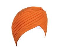 BISMAADH Instant Readymade Turban for Men & Women Head Wrap Lightweight Cap Headwear Sikh Pagri, Orange, One size