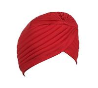 BISMAADH Instant Readymade Turban for Men & Women Head Wrap Lightweight Cap Headwear Sikh Pagri, Red, One size
