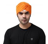BISMAADH Sikh Tradition Readymade Turban, Dastar, Pagri, Beanie Head Cover for Men…, Orange, One Size