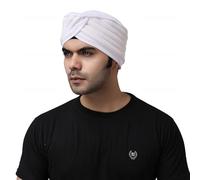 BISMAADH Sikh Tradition Readymade Turban, Dastar, Pagri, Beanie Head Cover for Men…, White, One size