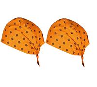 BISMAADH Unisex Sikh Religious Khanda Skull Cap Beanie Dew Doo Rag Head Wrap Headband Sweatband for Outdoor Running, Z-kesri & Kesri, One size