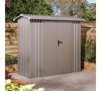 bismarck 8x4 galvanized steel grey garden shed with foundation kit