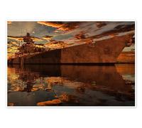 Bismarck Class Poster by Peter Weishaupt 21 x 14 cm Brown Wall art Wall decor