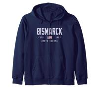 Bismarck North Dakota Field/Bismarck ND Zip Hoodie