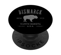 Bismarck North Dakota Souvenir Distressed Style Design PopSockets Adhesive PopGrip