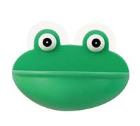 bismarckbeer Frog Suction Cup Soap Dish Holder Sponge Soap Drain Dish Rack Bathroom Organizer