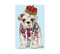 bismarckber Cute Bulldog Round Diamond Painting Kits Full Drill DIY Rhinestone Pasted Picture Embroidery Cross Stitch Arts Craft