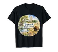 Bismark, ND North Dakota Value Graphic T-Shirt, Men, Black, XL