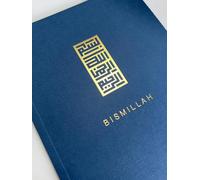 Bismillah Notebook A5 Perfect Bound Luxury Hot Foiled, Islamic Stationery, Jotter, Blue with Gold Foil