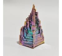 Bismuth Crystal Metal Display Specimen, Lab Grown Element Crystal Mineral Sample for Collection, Education, Chemistry Teaching and Home Decoration (53g (As Pictured), w/Gl)
