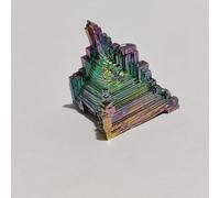 Bismuth Crystal Metal Display Specimen, Lab Grown Element Crystal Mineral Sample for Collection, Education, Chemistry Teaching and Home Decoration (51g A(As Pictured), w/Gl)