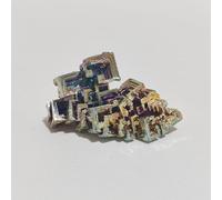Bismuth Crystal Metal Display Specimen, Lab Grown Element Crystal Mineral Sample for Collection, Education, Chemistry Teaching and Home Decoration (25.7g (As Pictured), w/Gl)