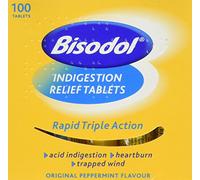 Bisodol Indigestion Relief Tablets - 100 Tablets Fast Relief to Trapped Wind, Acid Indigestion & Heartburn,100 Count (Pack of 1)