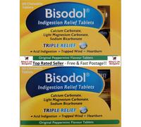 Bisodol Peppermint Indigestion Relief 120 Chewable Tablets Antacid Heartburn