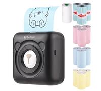 Bisofice PeriPage Mini Photo Printer, Pocket Thermal Printer with 203DPI resolution, Wireless BT Portable Printer for Notes, Memo, DIY Painting - Black
