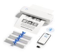 Bisofice Thermal Printer A4 300 dpi - Mobile Printer A4 for On the Go, School, Home, Wireless Bluetooth Portable Printer Compatible with Smartphone and PC, with 3 Rolls of Thermal Paper
