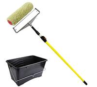Bison 12" Roller Paint Sleeves + Metal Double Arm Frame +Extension Pole/Scuttle Bucket Painting Decorating Home Improvement DIY Work