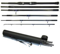 Bison 13' 4-8oz 6 Section Travel Beachcaster Surf Sea Fishing Rod with Cordura Rod Tube