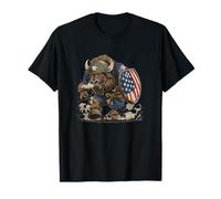 Bison America Shield Costume for Military Colors Lovers T-Shirt